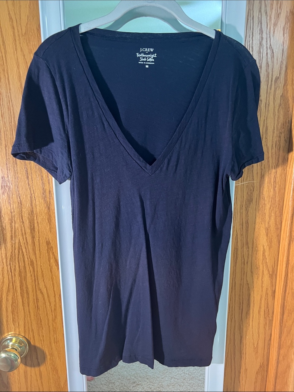 J. Crew Navy V-Neck Short Sleeve Tee